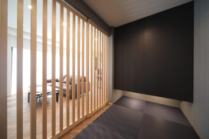 リビング　タタミスペース　和室　５畳　間接照明　シブサワスタイル