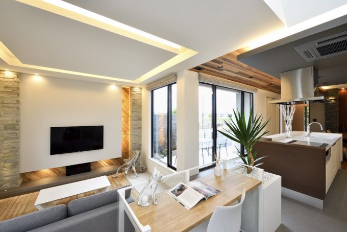 シブサワスタイル　リビング　キッチン　LDK　スキップフロア