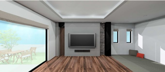 注文住宅　シブサワスタイル　リビング