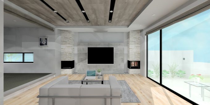 注文住宅　シブサワスタイル　リビング