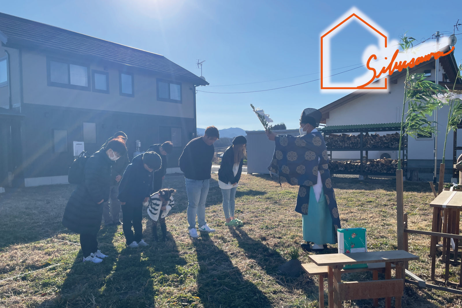 安中市　2つの顔を持つブラックベースのモダンハウス　地鎮祭